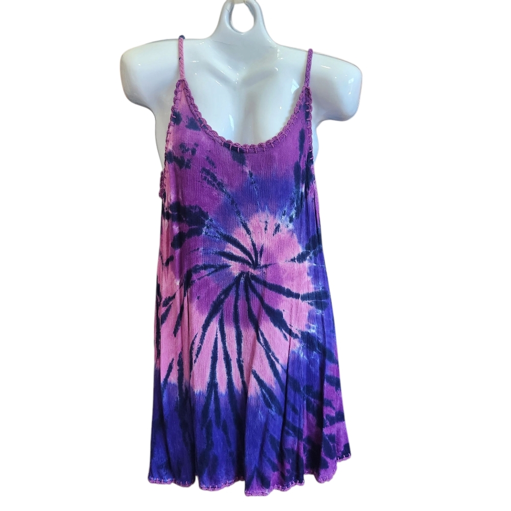 Milan Rayon Bohemian Festival Free Flowing Tie Dye Dress-Hippie-Beach-Summer OS*